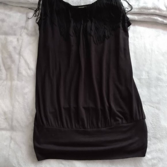Black tank top with tassle detailing - Picture 5 of 7